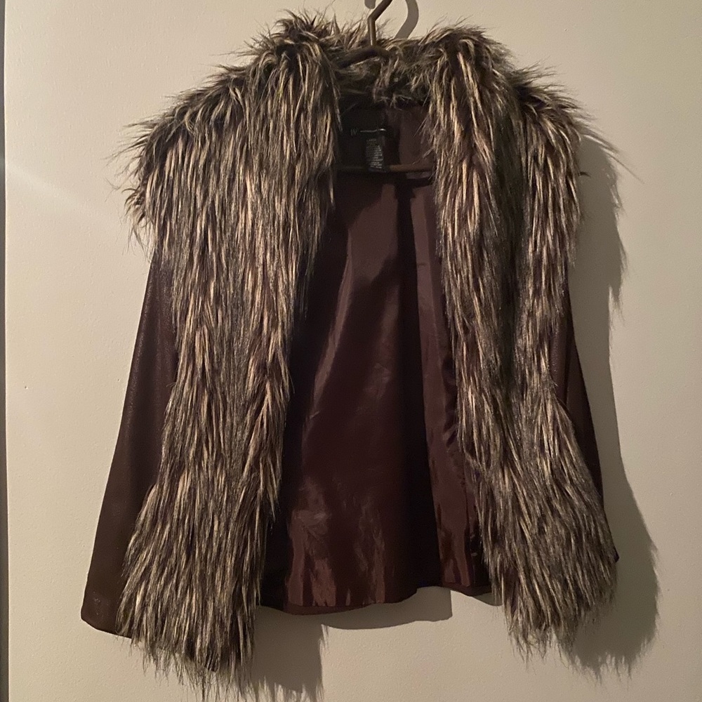 INC Faux Fur vest